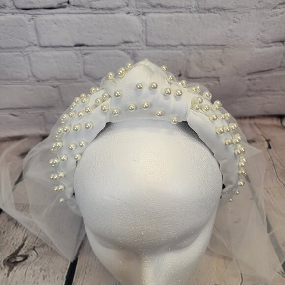 Lele Sadoughi Veil Imitation Pearl Satin Headband - Picture 8 of 9